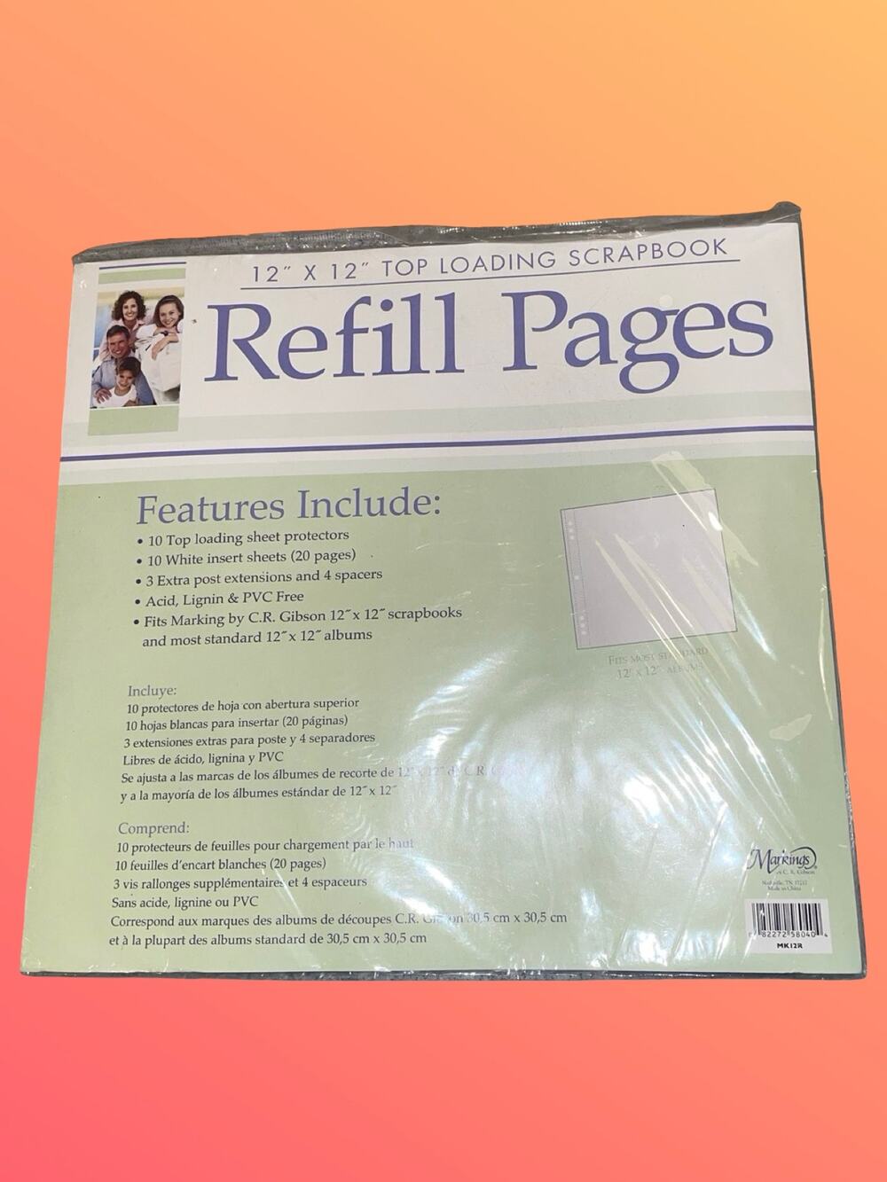 Markings by CR Gibson 12x12 Top Loading Scrapbook Refill Pages 10 Pack MK12R NEW